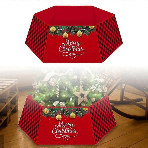 Trois jupes de sapin de Noël décoratives à flocons de neige, tablier de sapin de Noël, décorations de jupe de sapin de Noël
