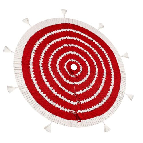 Jupe De Sapin Douce, Décoration De Noël, Élégante Housse De Sol Tricotée, 120 Cm De Diamètre, Fermeture Sécurisée, Décoration Festive Pour La Maison