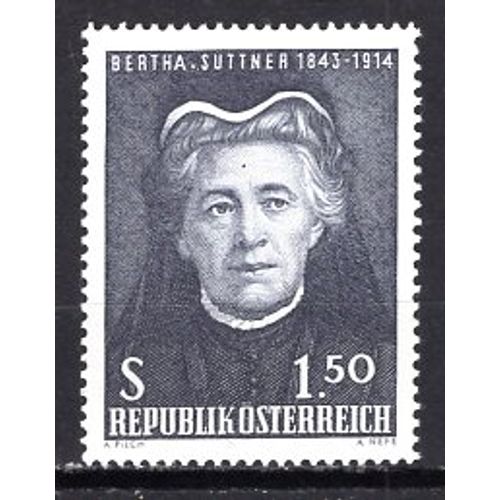 Autriche 1965 Bertha Vonsuttner Prix Nobel De La Paix Yvert N° 1035 Neuf**