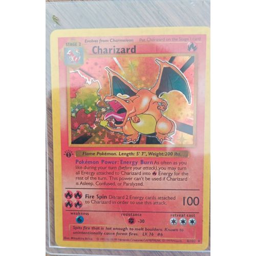 Charizard Original Dracaufeu Première Édition État Neuf