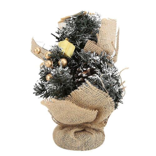 Ménage Mini Arbre de Noël Set de Bureau Ornements pour la Décoration de Noël FestivalKhaki