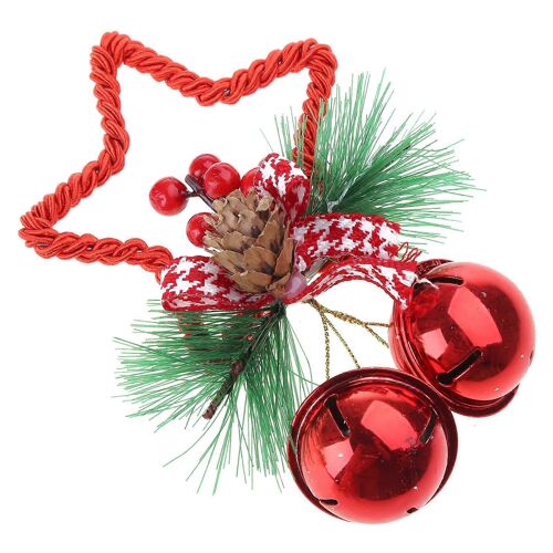 Noël Jingle Bells Artisanat Accessoires Découpes Étoiles Arc Ornement Pour Sapin De Noël De Partie Décoration De Festival, Blanc