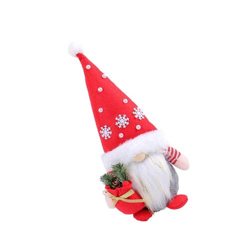 Festival Vert de Noël Elf Doll Belle Gnomes Ornement de Noël Vert Festival de la Robe pour la Table ou de l'Arbre Rouge