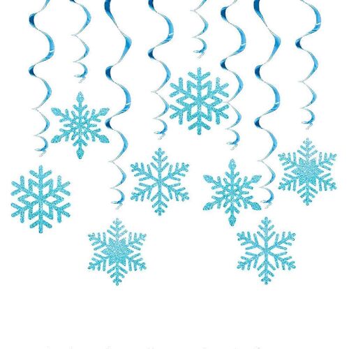 8pcs/pack Élégant Tourbillons de Noël de Flocon de neige de Noël Tourbillons de la Pendaison de Flocon de neige Ornement pour Saisonnière Maison Décors de l'Argent