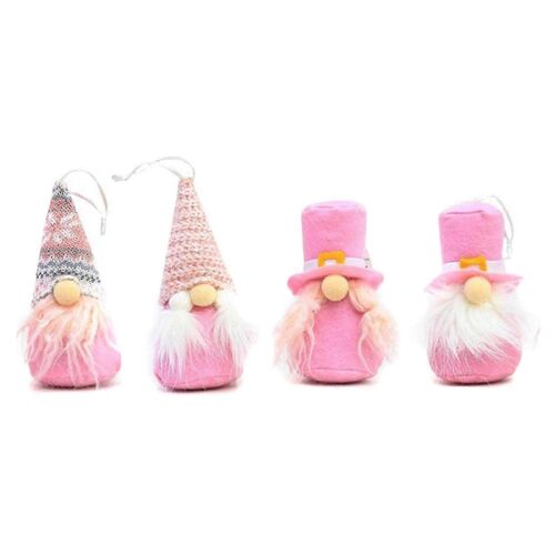 Décoration de noël Pendentif pour Tomte, Réutilisable Rose en Peluche Ornement