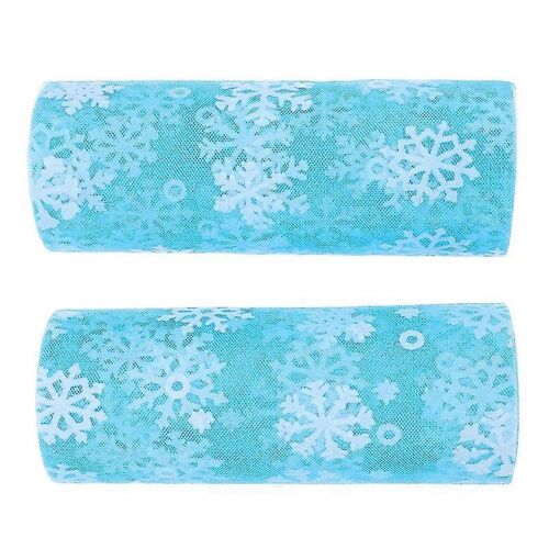 2 Rouleaux De Noël De Flocon De Neige Rouleau De Tulle Scintillant De La Gaze De Décoration De Noël
