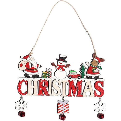 Noël, pendaison de panneau de porte de Bonhomme de neige de Santa bienvenue couronne
