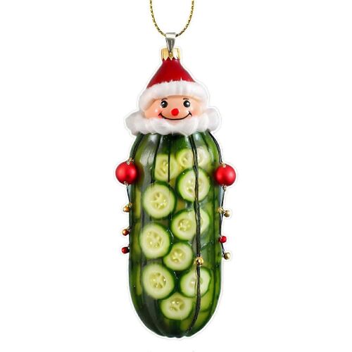 Multi Fonctionnel De L'Acrylique Décoratif Arbre De Noël Pendentif Mignon Mini Concombre De Noël Pendentif