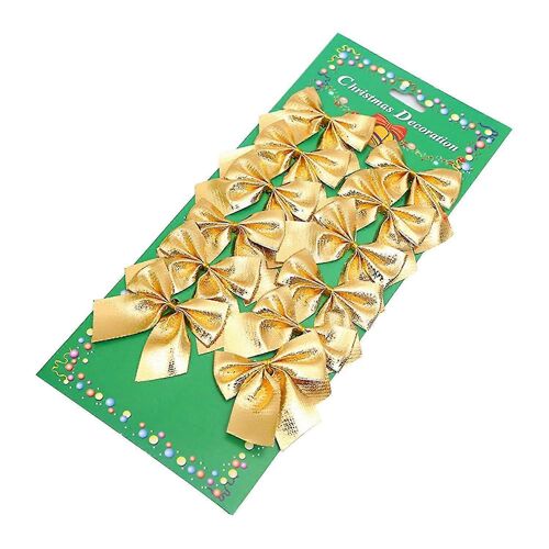 12Pcs Décorations de Noël Eco-friendly Realiscti à la Recherche Non-tissé n?ud Papillon noeud Hangi