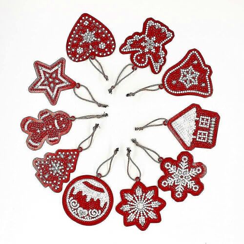 10 Pcs Bonhomme de neige Cadeau de Décoration, Décoration de Noël, Diamant Anneau de Clé hy
