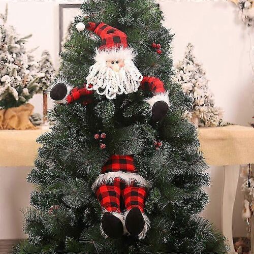Arbre de noël de Topper avec Tissu Santa pour la Décoration de la Maison