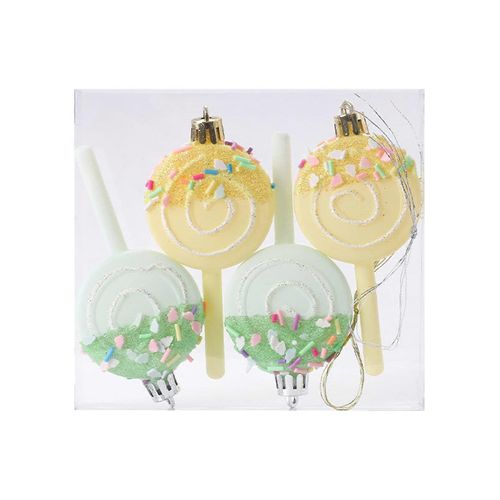 Boules de noël Ensemble, 3Pcs Incassable Pendentifs Compatible avec les Bonbons Gâteau Dessert Sucette Décorations d'Arbre de Vacances à l'Intérieur