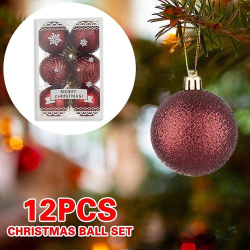 Boule de noël Pendentif Décoratif Incassable Arbre de Noël Pendentifs Suspendus 40mm Boules de Noël Boules Ornements Set Pack De 12 Pcs