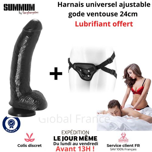 Harnais Et Gode Ventouse Sextoy 24cm Pegging Gode Ceinture Strapon Homme Femme Couple