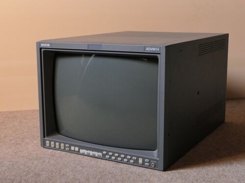 Écran/Moniteur/TV CRT professionnel BARCO ADVM14 14" pour RetroGaming, Arcane - 750 lignes (HR / Haute Résolution) - Entrées : SDI/Composite - Standard : PAL/NTSC - Aspect : 4/3-16/9