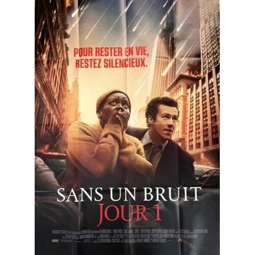 Sans Un Bruit, Jour 1 - Affiche Originale De Cinéma - Format 120x160 Cm - Un Film De Michael Sarnoski Avec Lupita Nyong O, Joseph Quinn, Alex Wolff, Djimon Hounsou, Cain Aiden - Année 2024