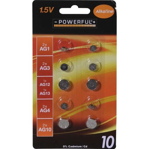 Lot de 10 piles alcalines bouton ¿ Pack multi-références