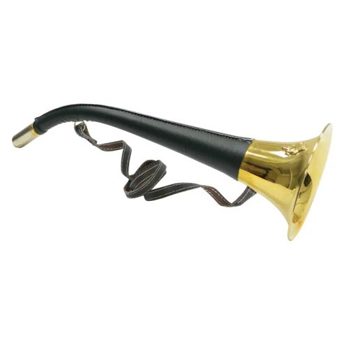 Corne D'appel Laiton Pavillon 50 Cm Gainée Cuir