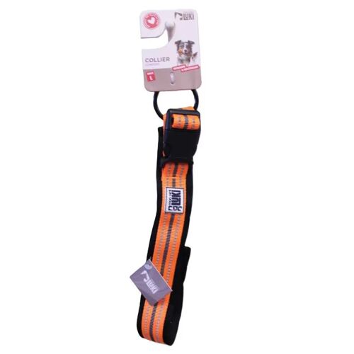 Collier Réfléchissant Orange Néoprène Nylon Pour Chien