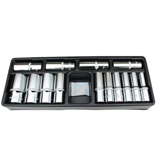 Coffret de Douilles 1/2 Pouce, 14 Pièces, 10-32mm, Chrome Vanadium