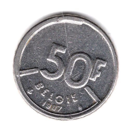 Belgique Piece De 50 Francs 1987 En Neerlandais Nickel Ref Km 35 Poids 7.00 G Diametre 22.75 Mm Poids 2.35 Mm Superbe