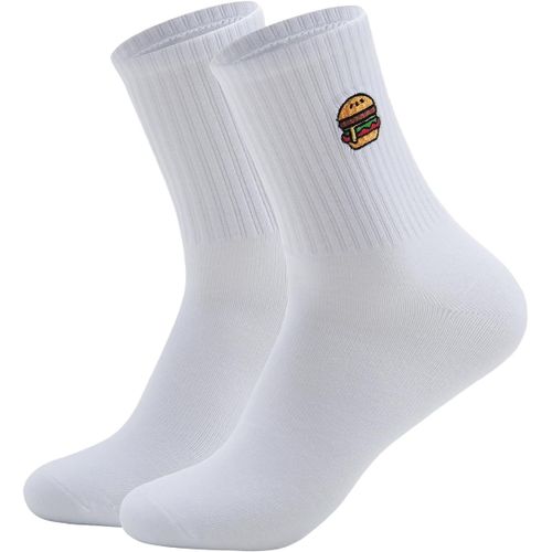 Jgd-Chaussettes Burger Brodées, Chaussettes De Sport, Chaussettes De Tennis, Chaussettes De Hamburger, Cadeau Pour Les Amateurs De Hamburgers, Chaussettes Amusantes Pour Homme Et Femme, Chaussettes