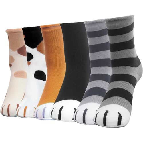 Jgd-Chaussettes De Chat Mignonne Épaisse Et Chaude Coton Taille Unique Multicolore