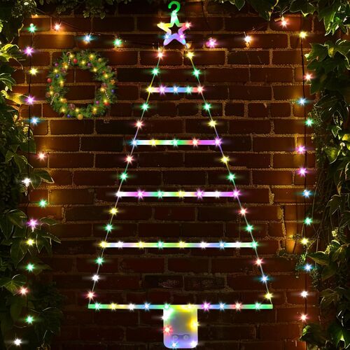 Jgd-Guirlande Lumineuse Led Noël Pour Fenêtre, Arbre De Noël Éclairage, Décoration Avec Minuterie, 8 Modes, Pour L'intérieur L'extérieur (Coloré)