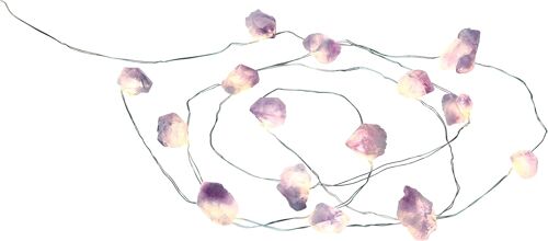 Jgd-. Omm For You Guirlande Lumineuse Avec 20 Améthystes Et Fonction Minuteur Pour La Maison, La Salle De Yoga Et La Méditation