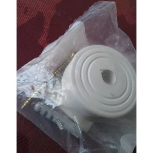 Butée de sol ronde en caoutchouc blanc avec vis