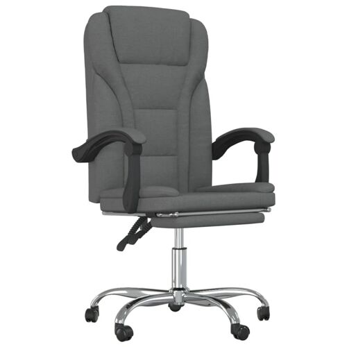 Chaise fauteuil siège pivotante de inclinable de bureau informatique étude foncé tissu gris Helloshop26 02_0024243