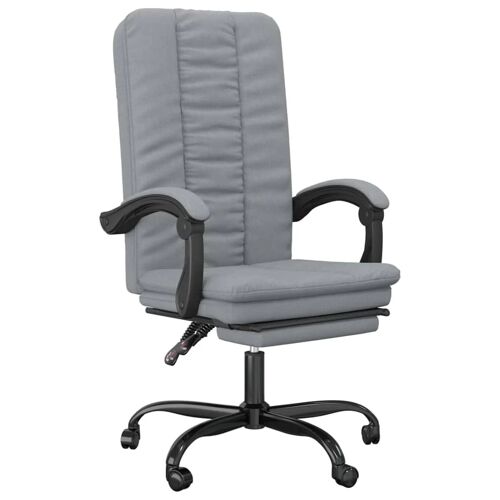 Chaise fauteuil siège pivotante de inclinable de bureau informatique étude clair tissu gris Helloshop26 02_0024235