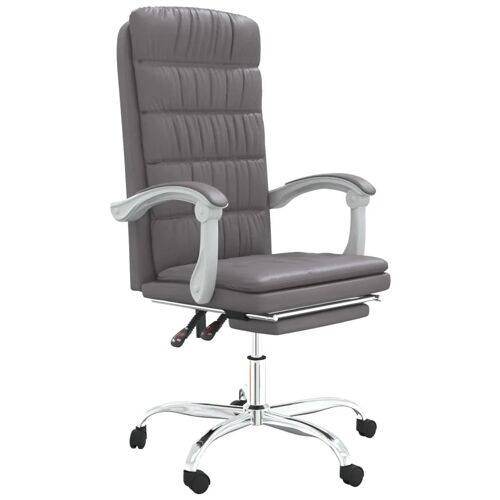 Chaise fauteuil siège pivotante de inclinable de bureau informatique étude similicuir gris Helloshop26 02_0024251