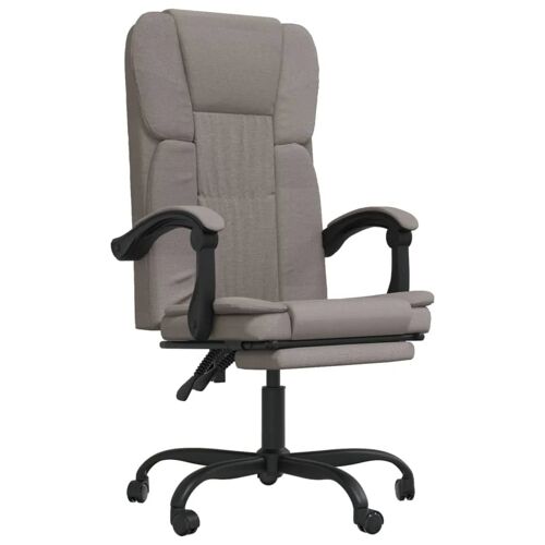 Chaise fauteuil siège pivotante de inclinable de bureau informatique étude tissu taupe Helloshop26 02_0024276