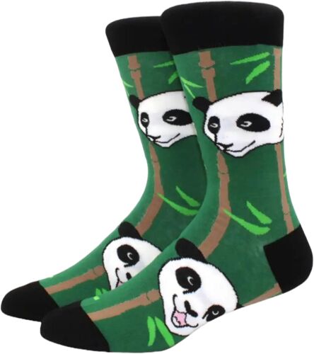 Jgd-Paire De Chaussettes Motif Panda Ours ¿ Motif Animal Amusant ¿ Mélange De Coton Vert Pour Homme Et Femme Taille 38-45, Vert, Taille Unique