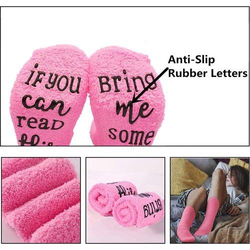 Jgd-Chaussettes D'hiver Pour Femme Avec Rembourrage Chaud Et Semelle Antidérapante Pour Cadeau Femme Anniversaire Pendaison De Crémaillère Noël Nouvel An Cadeau Femme Idée Cadeaurosetaille Unique