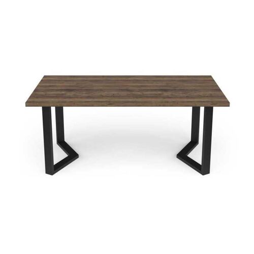 Table rectangulaire DEMEYERE MONACO 180x90 cm chêne Saloon pieds en V noirs 6 places