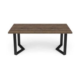 Table rectangulaire DEMEYERE MONACO 180x90 cm chêne Saloon pieds en V noirs 6 places