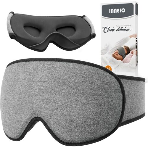 Kalanka-Innelo Masque De Sommeil En Coton Pour Les Personnes Dormant Sur Le Côté, Masque De Nuit 3d Avec Protection Auditive, Ultra Doux Et Confortable, Masque Pour Les Yeux Avec Scratch, Homme-Femme 