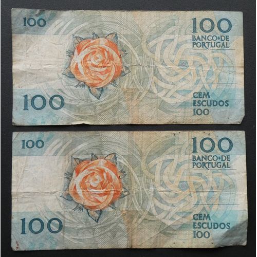 2 Billets De 100 Escudos. Portugal. 1987 Et 1988