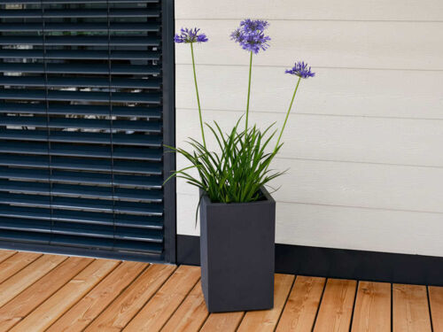 Pot Carré Haut Basalt'up - 36 L - Gris Anthracite Eda Plastiques