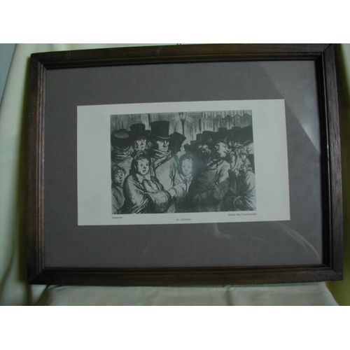 Gravure Sous Verre Daumier, Sortie Des Funambules, Le Cadratin