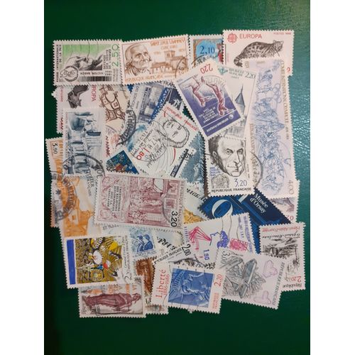 Lot De 50 Timbres Oblitérés Sans Doublons, Années 1984, 1985, 1986. Très Bon État.