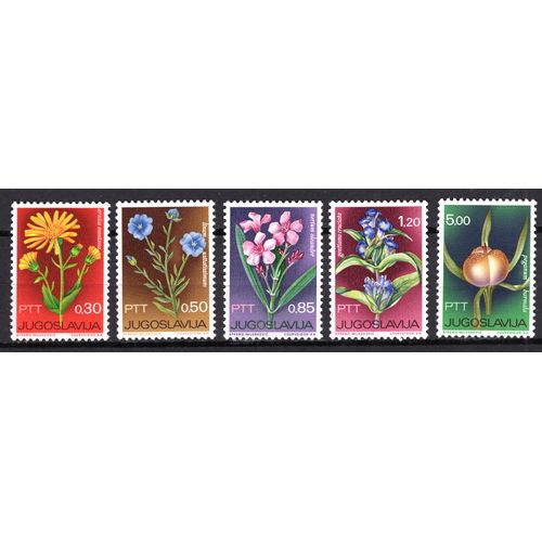 Yougoslavie 1967 Serie Plantes Medicinales Yvert 1094-99 Neuf**
