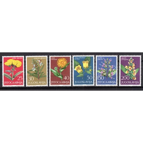 Yougoslavie 1965 Serie Plantes Medicinales Yvert 1013-18 Neuf**