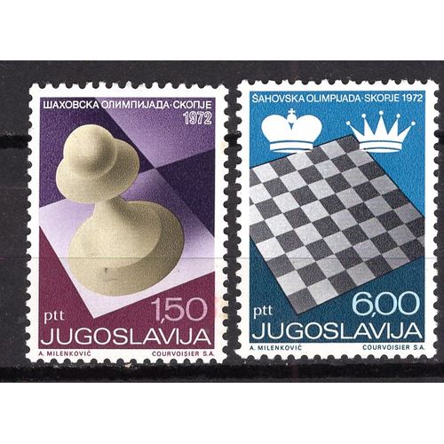Yougoslavie 1972 Xx Eme Olympiades De Jeux D'Echecs Yvert 1366-67 Neuf**