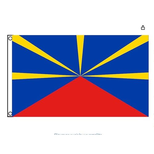 Drapeau Région de la réunion 90x150cm Drapeau La Réunion 3x5ft polyester 90g avec ?illets et Double couture