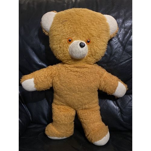 Rare peluche ours vintage orange et blanc bulgom ?? 47cm