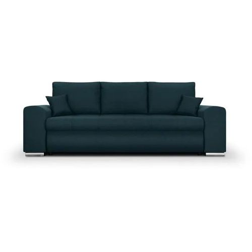 Canapé convertible AUCUNE INDIAN 3 places tissu bleu canard L250xH88xP98 cm