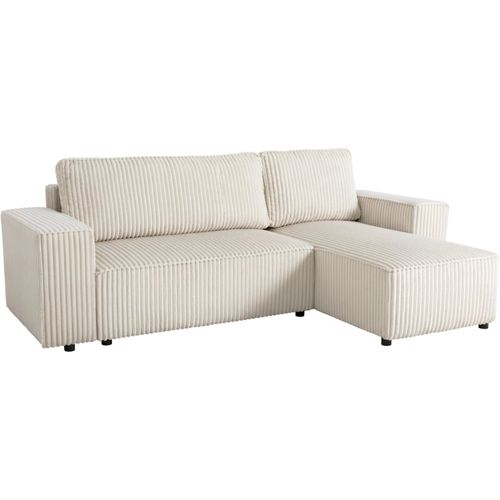 Canapé d'angle convertible AUCUNE JOSH 4 places velours Pearl 242 x 155 x 86 cm